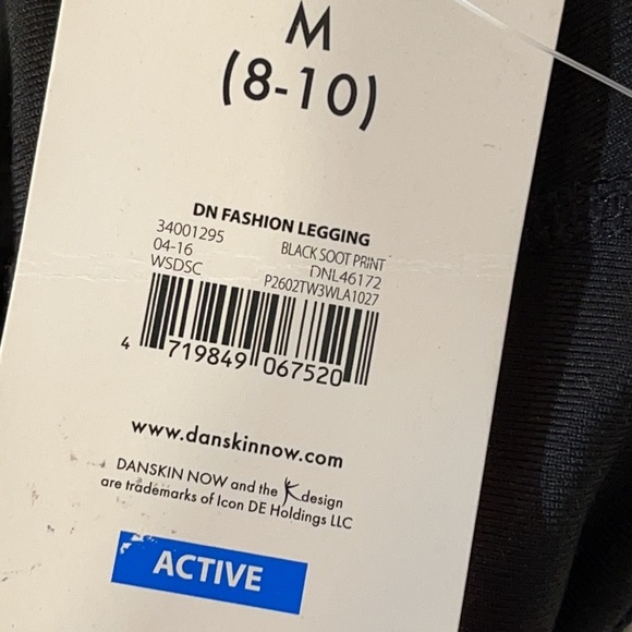 DANSKIN NOW FASHION MESH LEGGING Black Soot Print Reflective - Picture 11 of 13